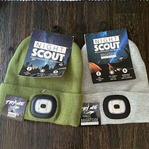Two NWT Night Scout rechargeable LED beanie